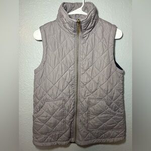 Women's Quilted Vest in Light Gray (Reversible)
